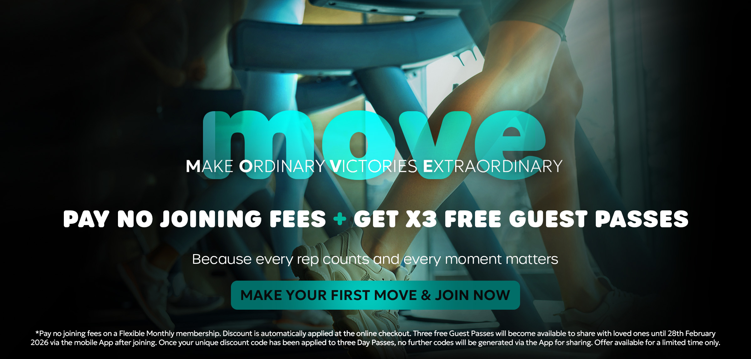 PAY NO JOINING FEES  + GET X3 FREE GUEST PASSES. Because every rep counts and every moment matters.